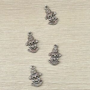 Tiny Sterling Silver Clown Charms (Set)